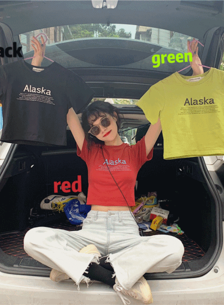 (당일출고) Alaska 크롭 탑 티셔츠